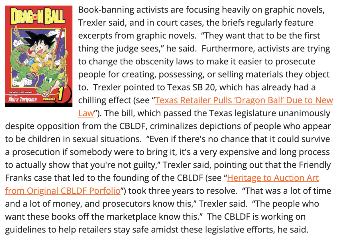 Excerpt from the ICv2 article available here: https://icv2.com/articles/news/view/61598/comicspro-sneak-peek-cbldfs-jeff-trexler-discusses-censorship-comics